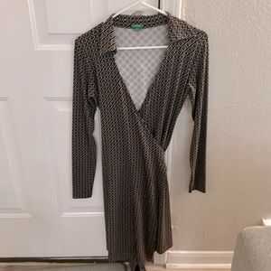 United Colors of Benetton Wrap Around Midi Dress Formal Casual